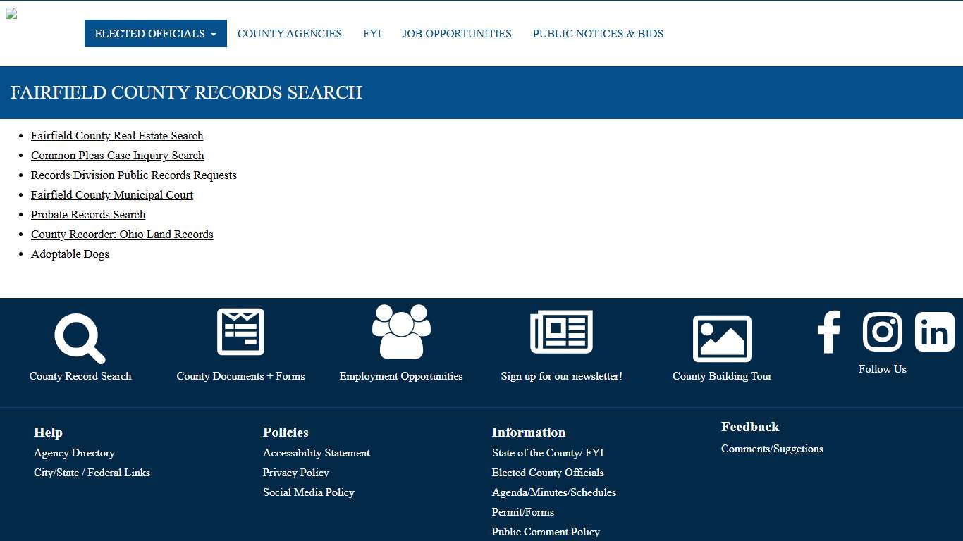 County Records Search - Fairfield County, Ohio Official Website