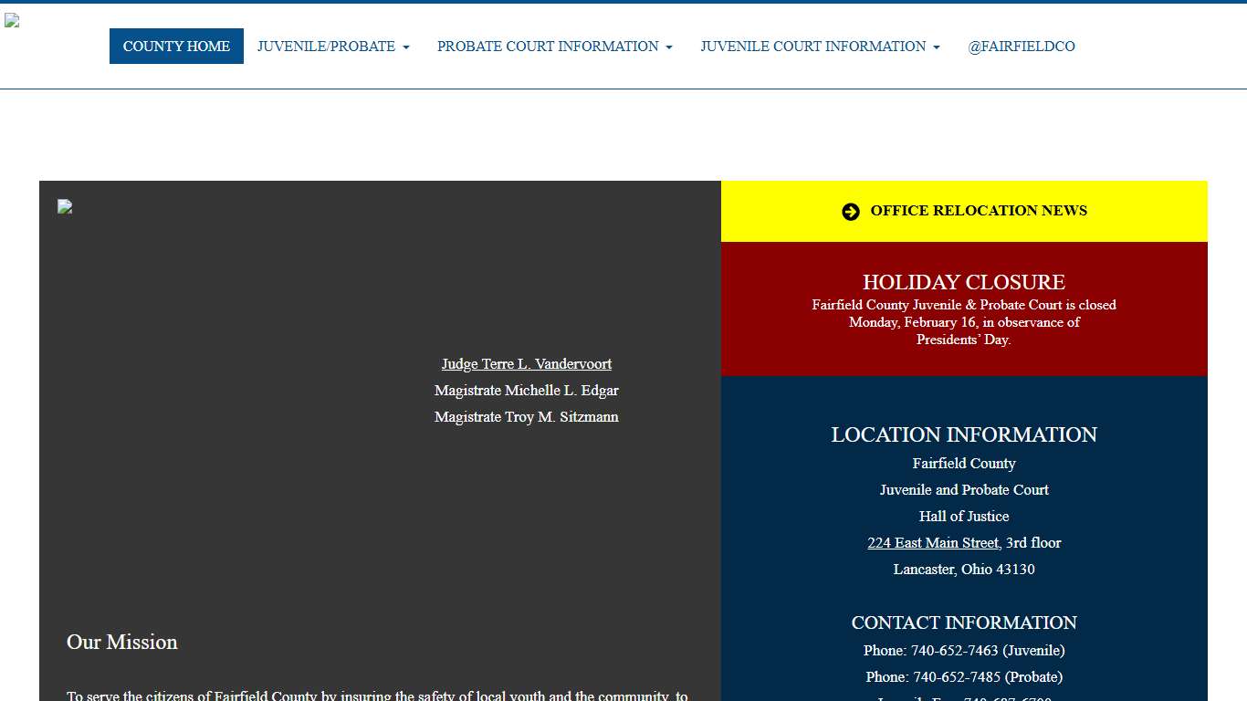 Fairfield County Juvenile/Probate Court, Lancaster, Ohio